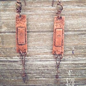 Copper Bohemian Lotus Earrings